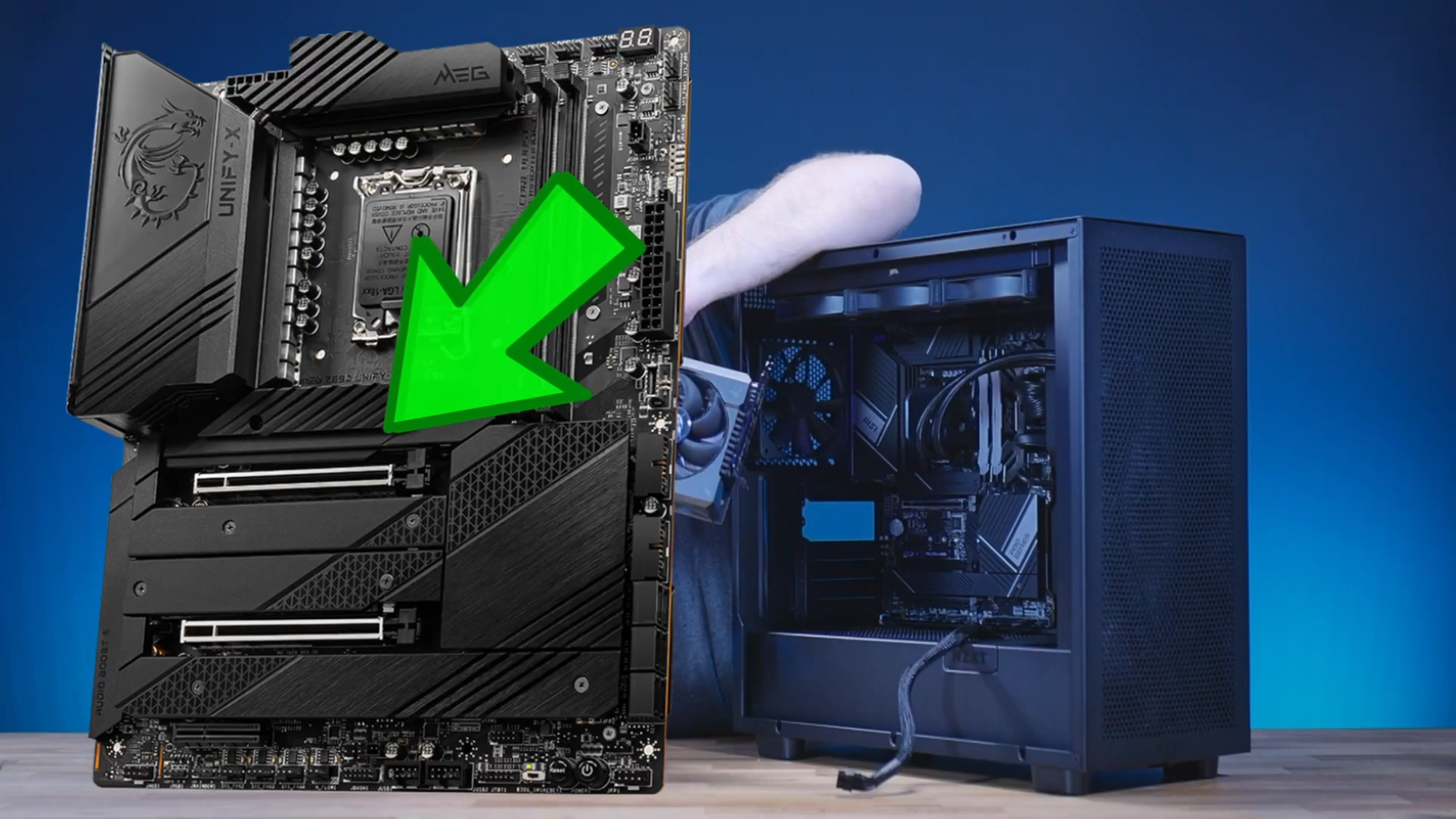 Locate PCIe x16 slot on motherboard for GPU install